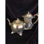 A Pewter jug and teapot