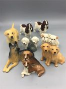 A selection of Beswick Dogs