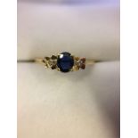 A brand new sapphire and diamond ring