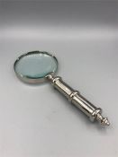A Large silver plated magnifying glass