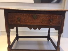 An 18th Century Oak hall table with drawer