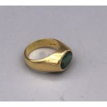 18ct gold ring with inset stone 1.4ct, Total 9.5g