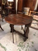 Small mahogany gate leg round table