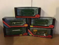 Five Corgi die cast Exclusive First Edition Buses