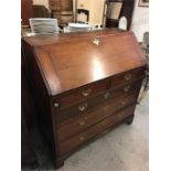 An oak Bureau two over three drawers