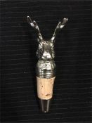 A plated stag head wine bottle stopper