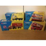 Four Corgi Classic die cast vehicles, boxed.