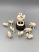 Worked Antique Chinese ivory animals