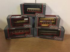 Five Original Corgi die cast buses