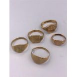 A selection of 9ct gold signet rings (16.45g)