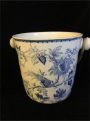 Blue and White handled pot