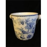 Blue and White handled pot
