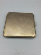 A Hallmarked silver cigarette case, machine tooled, makers mark AS Birmingham 1928