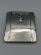 A silver cigarette case, hallmarked for the Royal Corps of Signals