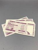 Zimbabwean bank notes, Five Billion Dollars from 2008, consecutive serials