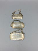 Silver Decanter markers, by R & K hallmarked London 1901