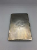 A silver cigarette case, for the Northamptonshire Imperial Yeomanry