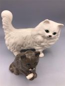A Pair of Royal Doulton China Cats