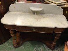 A Mahogany wash stand with marble top