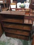 Vintage four shelf shelving unit made from packing cases.