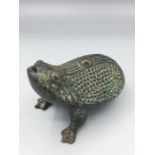 A Chinese 19th Century Bronze Frog