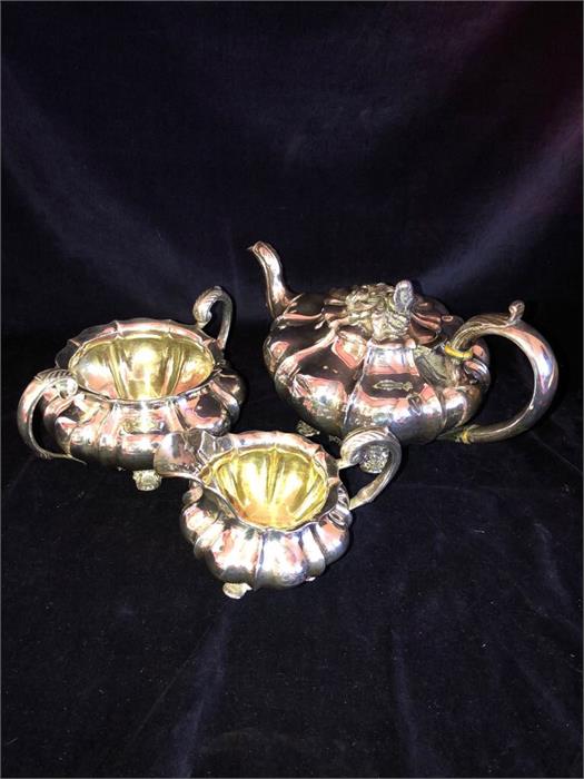 A William IV silver tea set, hallmarked London 1833 and with makers mark EB, Edward Barton - Image 11 of 11
