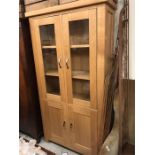 An Oak Display Cabinet, Height 1950cm, width 1050cm, depth 400cm