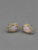 Pair of Silver Marcasite and Opal stud earrings