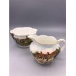 A Shelley sugar bowl and jug