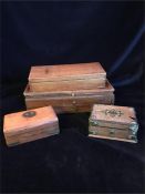 A selection of small wooden trinket boxes