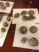 Selection of buttons to include GWR set of four, Art Nouveau, and Victorian