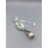 Hallmarked silver baby spoon and baby pusher