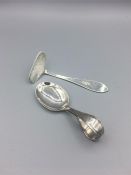 Hallmarked silver baby spoon and baby pusher