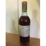 Bottle of 1965 Chateau D'Yquem Sauternes (Lur Saluces)