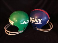 Two NFL Children's helmets Giants and Jets