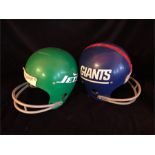 Two NFL Children's helmets Giants and Jets