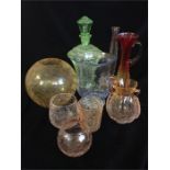 A selection of crackle glass