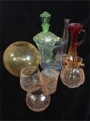 A selection of crackle glass