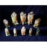 Ten Antique Papier Mache elephants