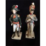 Two china military figures, Marechal de L'Empire and Grenader de La Garde.