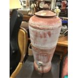 A Vintage South African clay drinks cooler with brass tap.