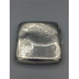 A silver cigarette case