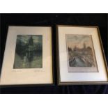 Two Aquatint etchings by Lucien Dasselborne (1873-1962)