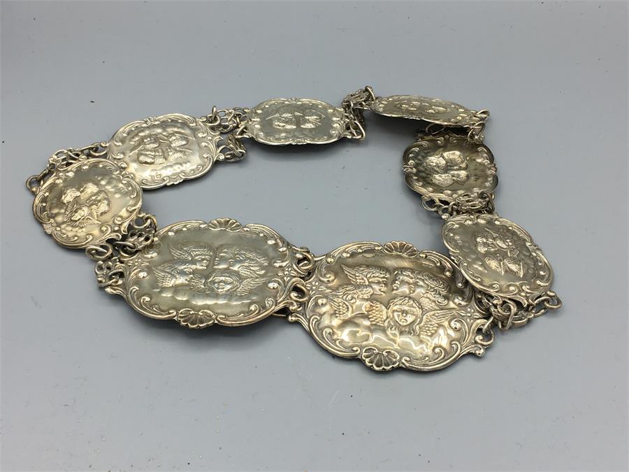 A 1906 silver hallmarked belt Birmingham (110g)