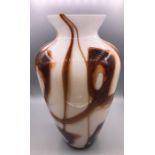 An Italian Opaline Florence encased Vase in white and brown