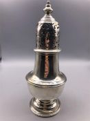 A silver sugar sifter , hallmarked London 1890 (298g) makers mark SWS