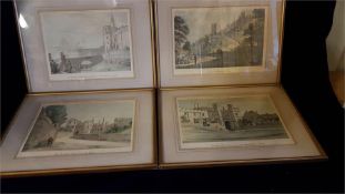 Four old prints of Windsor Castle