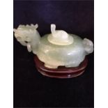 A Jade Chinese Dragon on stand and in presentation box