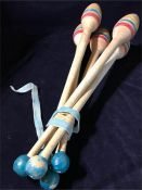 A Set of Vintage fairground juggling batons