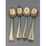Four silver teaspoons Birmingham 1907 GM & Co